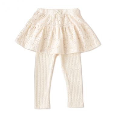 オーガニックコットン アイリッシュスカートつきケーブルレギンス【日本製】