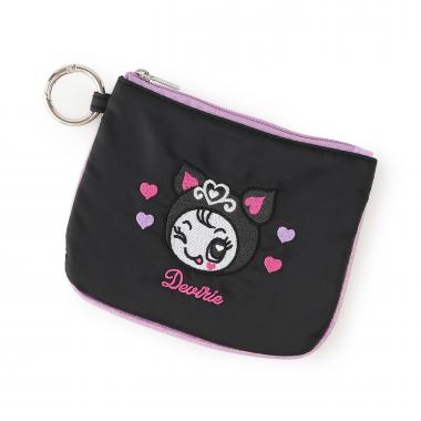 フラット刺しゅうポーチ