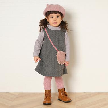 ケーブルキルトワンピース