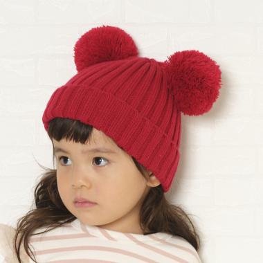 リブ梵天ニット帽