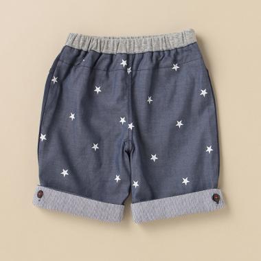 星柄ダンガリーハーフパンツ