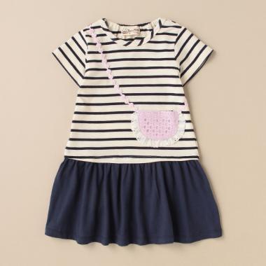 ポシェット半袖ワンピース