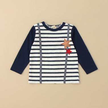 星サスペンダー長袖Tシャツ