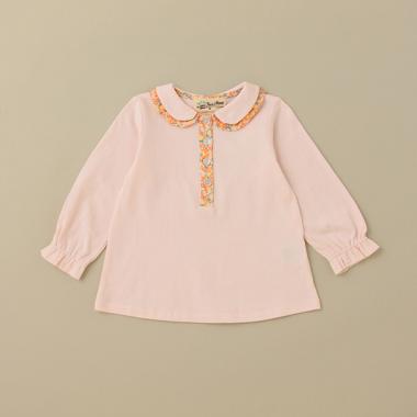 小花柄コンビブラウス