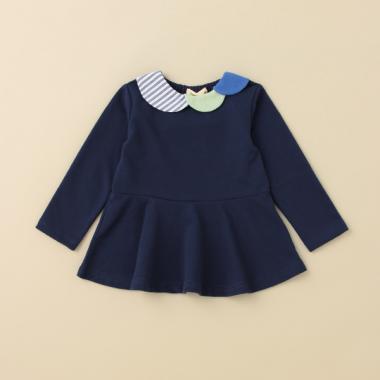 カラフル衿ペプラムトレーナー