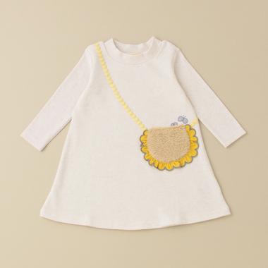 ボアポシェット裏毛ワンピース