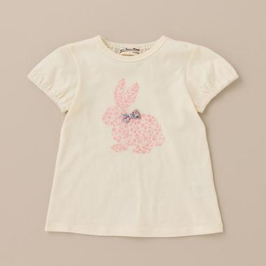 フラワーうさぎ半袖Tシャツ