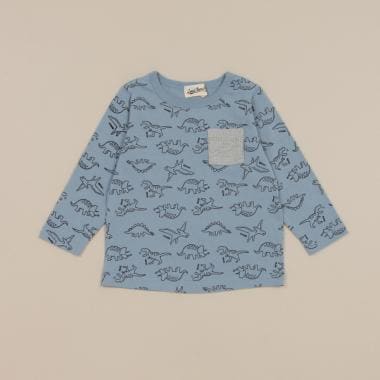 ゆるザウルス総柄長袖Tシャツ