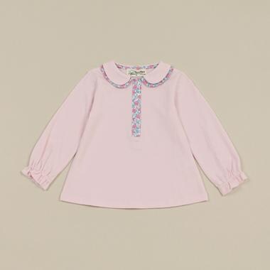 小花柄コンビブラウス