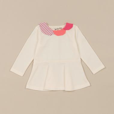 カラフル衿ペプラムトレーナー