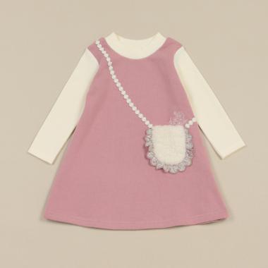 ボアポシェット裏毛ワンピース