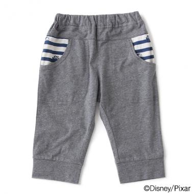 【DISNEY/PIXAR】 ニモ＆ドリー デザイン ボーダー七分丈パンツ