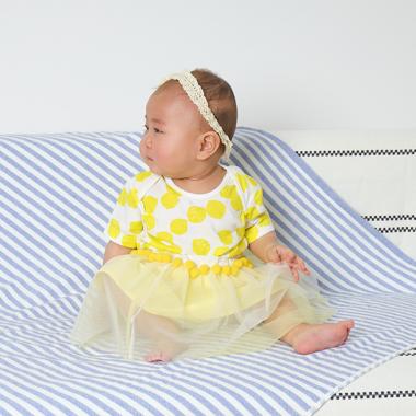 シトラス柄ボディスーツ×チュールスカートセット