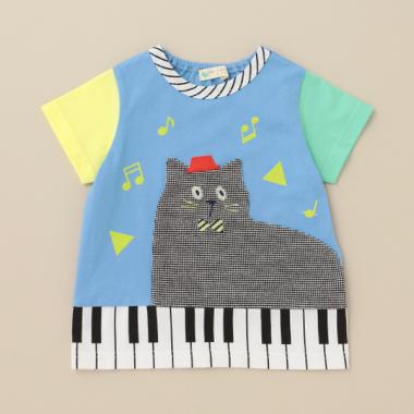 ねこピアノTシャツ