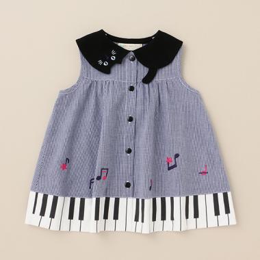 ねこ衿ピアノチュニック