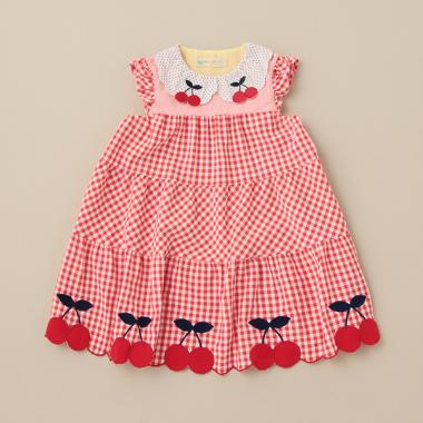 さくらんぼチェックワンピース