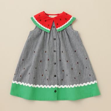 スイカギンガムワンピース