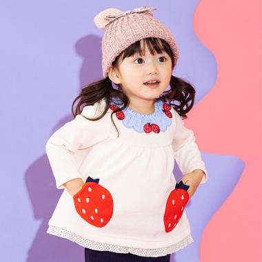 いちごポケットプルオーバー