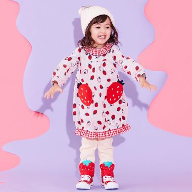 いちごジャカードワンピース