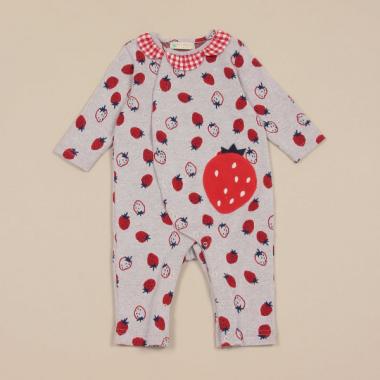いちごジャカードカバーオール