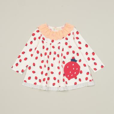 総柄いちご長袖Tシャツ