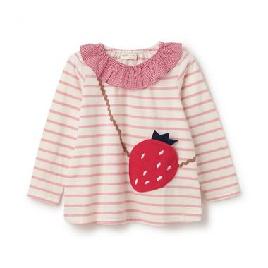 イチゴボーダープルオーバー