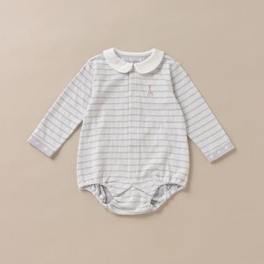 接結ボーダーボディスーツ【日本製】