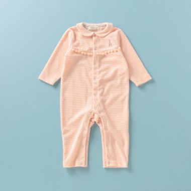 水玉ベロアカバーオール【日本製】