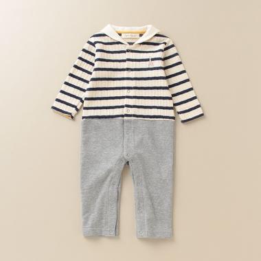 ジャカードボーダーセーラーカバーオール【日本製】