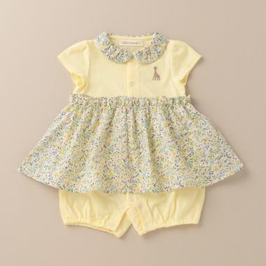 小花柄ショートオール【日本製】