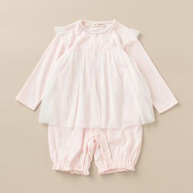 スムースラメ長袖ロンパース