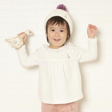 フリル衿スムースブラウス【日本製】