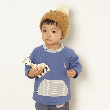 星柄キルト長袖プルオーバー【日本製】