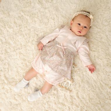 フラワースカート長袖ロンパース【日本製】