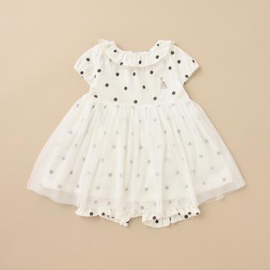 ドット天竺チュールつきワンピーススーツ【日本製】