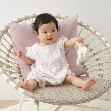 花柄天竺ショートオール【日本製】