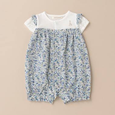 小花柄ローンショートオール【日本製】