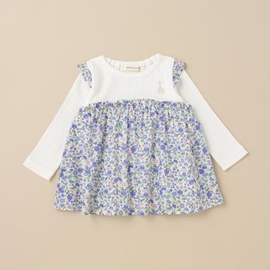 フラワー切替長袖チュニック