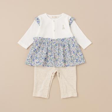 フラワースカートつきカバーオール【日本製】