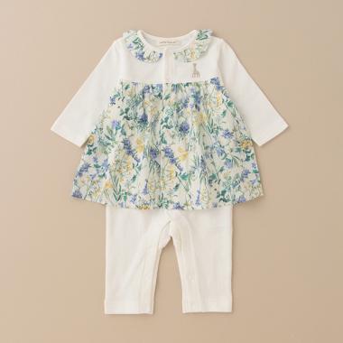 花柄スカートつきカバーオール【日本製】