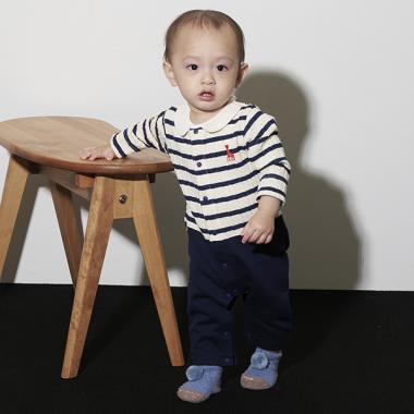 ジャカードボーダーカバーオール【日本製】