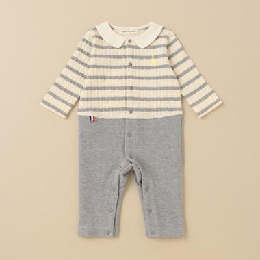 ジャカードボーダーカバーオール【日本製】