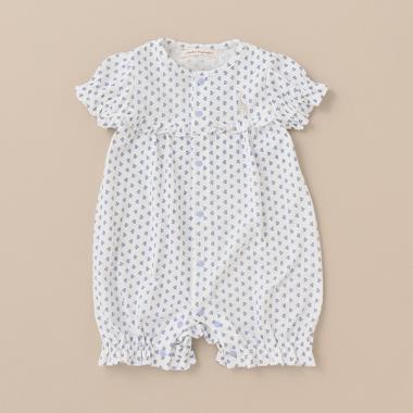 花柄天竺ショートオール【日本製】