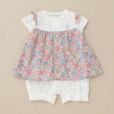 小花柄ショートオール【日本製】