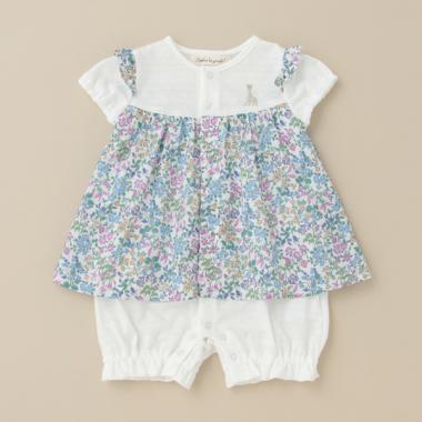 小花柄ショートオール【日本製】