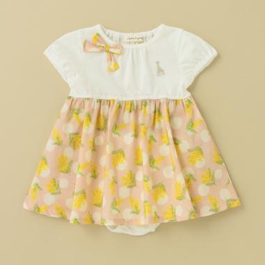 ミモザ柄ワンピーススーツ【日本製】