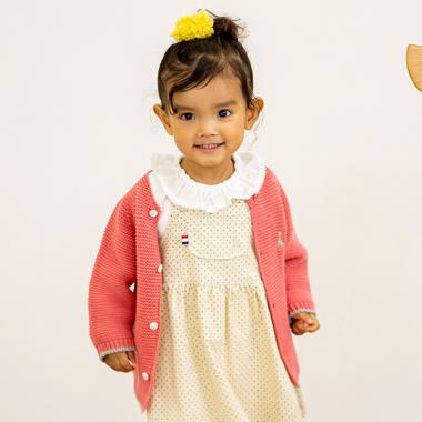 ガーター編みカーディガン【日本製】