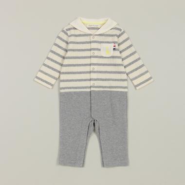 ジャカードボーダーセーラーカバーオール【日本製】