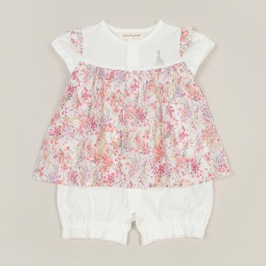 ブーケ柄ショートオール【日本製】