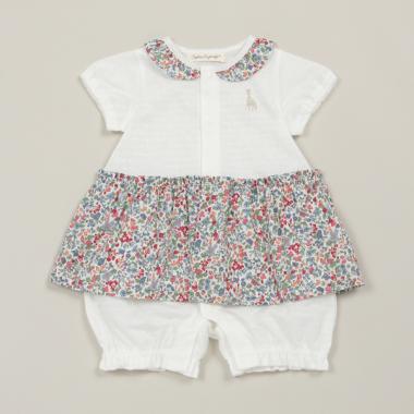 小花柄ショートオール【日本製】